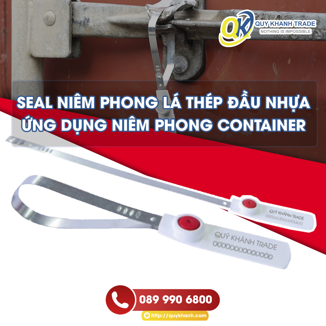 Seal niêm phong lá thép đầu nhựa khóa niêm phong thùng Container